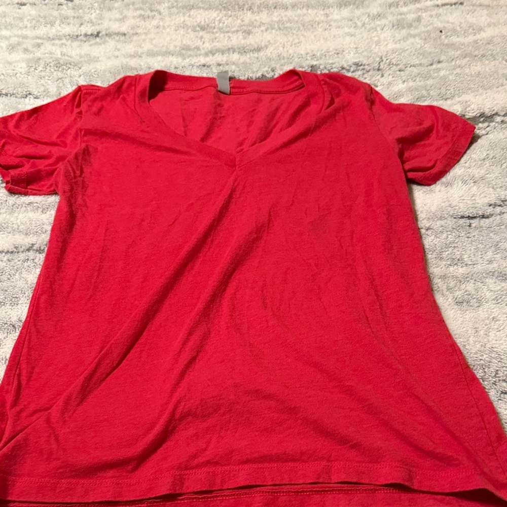 Next Level Apparel Women's Bright Red V-Neck Tee